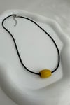 Oval Ahşap Boncuk Renkli Siyah İp Kolye (40cm)