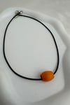 Oval Ahşap Boncuk Renkli Siyah İp Kolye (40cm)