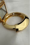 Özel Seri Altın Rengi Oval Form Parlak kelepçe Bileklik (İç Çapı:5,5cm)