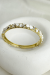 Özel Seri Mineli Oval Detaylar Taşlı Kelepçe Bileklik (Çapı:6cm)