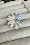Pastel Tonlarda Işıltılı Çiçek Broş (4cm)