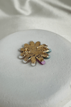 Pastel Tonlarda Işıltılı Çiçek Broş (4cm)