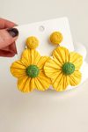 Rafya Bohem Tarzı Sallantılı Çiçek Küpe (7cm)