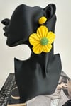 Rafya Bohem Tarzı Sallantılı Çiçek Küpe (7cm)