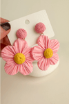 Rafya Bohem Tarzı Sallantılı Çiçek Küpe (7cm)