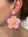 Rafya Bohem Tarzı Sallantılı Çiçek Küpe (7cm)