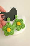 Rafya Bohem Tarzı Sallantılı Çiçek Küpe (7cm)