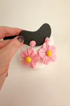 Rafya Bohem Tarzı Sallantılı Çiçek Küpe (7cm)