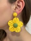 Rafya Bohem Tarzı Sallantılı Çiçek Küpe (7cm)