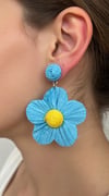 Rafya Bohem Tarzı Sallantılı Çiçek Küpe (7cm)
