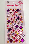 Renkli Kare Kristal Görünümlü Yapışkanlı Taş Sticker (Ajanda,Telefon,Bardak)