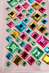 Renkli Kare Kristal Görünümlü Yapışkanlı Taş Sticker (Ajanda,Telefon,Bardak)