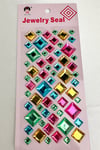 Renkli Kare Kristal Görünümlü Yapışkanlı Taş Sticker (Ajanda,Telefon,Bardak)