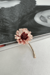 Rose Rengi Çiçek Formlu Zarif Broş (5cm)