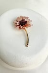 Rose Rengi Çiçek Formlu Zarif Broş (5cm)