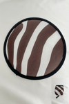 Siyah Beyaz Zebra Desen Çantalı Yuvarlak Yelpaze (21*21)