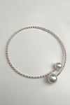 Taş İnci Sıralı Yaylı Choker Kolye