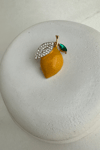 Taş Işıltılı Tasarım Limon Broş (4cm)