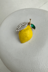 Taş Işıltılı Tasarım Limon Broş (4cm)