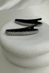 Taş Süslemeli Oval Saç Aksesuarı İkili Yan Toka (6cm)