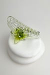 Tek Taşlı Yonca Çiçek Mandal Toka (11cm)