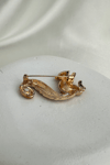 Turuncu Renk Taş Detay Sevimli Sincap Broş (4cm)