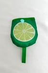 Yeşil Limon Dilimi Desen Katlanabilir Yuvarlak Yelpaze (21*21)