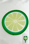 Yeşil Limon Dilimi Desen Katlanabilir Yuvarlak Yelpaze (21*21)