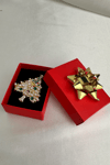 Yılbaşı Özel İnci Taş Süslemeli Çam Ağacı Broş (6cm)