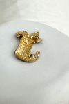 Yılbaşı Özel Yeşil Yıldız Detay Kırmızı Taşlı Noel Çorap Broş (4cm)