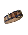 Blue Floral Leather Collar