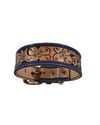 Blue Floral Leather Collar
