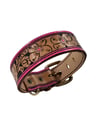 Pink Floral Leather Collar