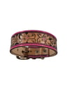 Pink Floral Leather Collar
