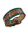 Turquoise Floral Leather Collar