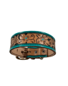 Turquoise Floral Leather Collar