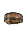 Green Floral Leather Collar