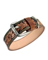 Green Floral Leather Collar