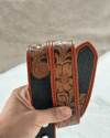 Orange Premium Western Floral Belt