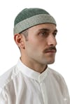 Erkek Kışlık Orlon Katlamalı Namaz Takkesi – Nokta Desenli - Yeşil