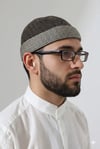Erkek Kışlık Orlon Katlamalı Namaz Takkesi – Nokta Desenli - Kahverengi