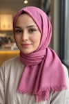 Flamlı Pamuk Örtü Fuşya