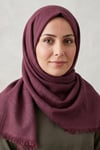 Flamlı Pamuk Örtü Mürdüm