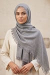 Flamlı Pamuk Örtü Nikelaj Gri