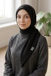 Kalın İpek Örtü - Siyah