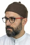 Keçe Yün Takke - Koyu Kahverengi
