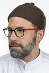 Keçe Yün Takke - Koyu Kahverengi