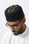 Nalı Şerif Desenli Kalıp Kumaş Takke Siyah