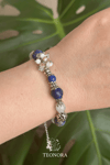 Lapis Lazuli & Akuamarin  Kuş Detaylı Doğal Taş Bileklik