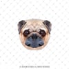 ANDG18- Polygonal Tasarim Pug Kopek Etiketi